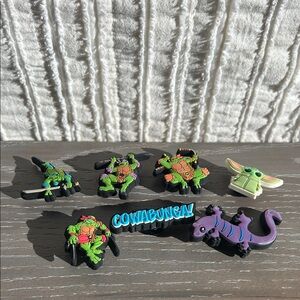 Set of Crocs Jibbitz Charms - Ninja Turtles and Other Characters
